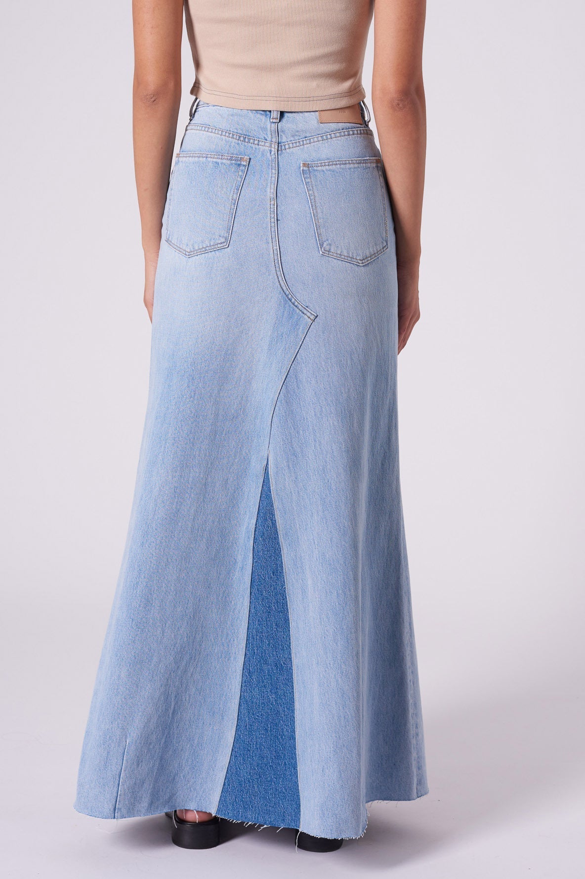 Rework Maxi Skirt - Light Bleach Neuw maxi blue womens-skirts