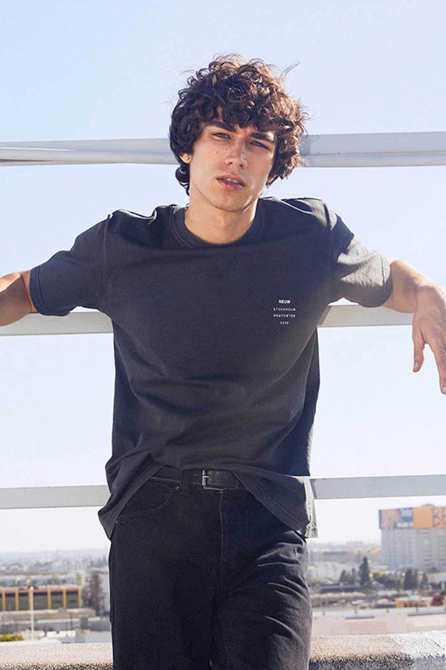 Organic Neuw Band Tee - Black Neuw fitted black mens-t-shirt