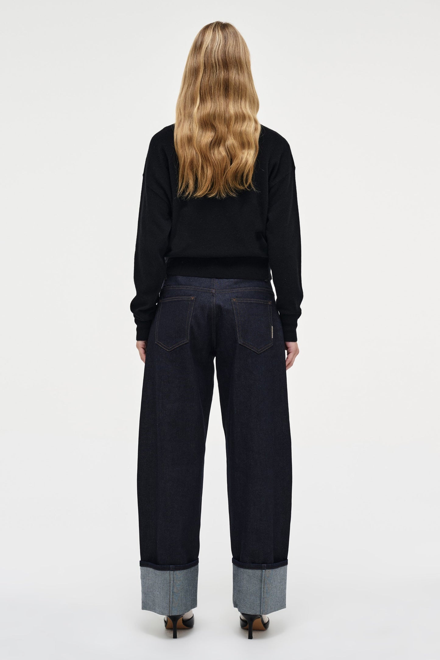 Wool Blend Knit Polo - Black