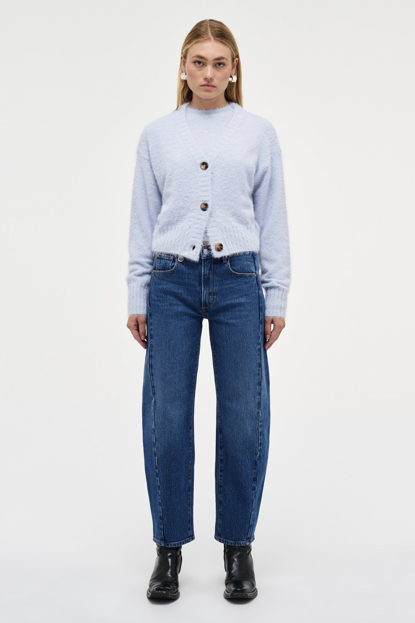 Kate Knit Cardigan - Soft Blue