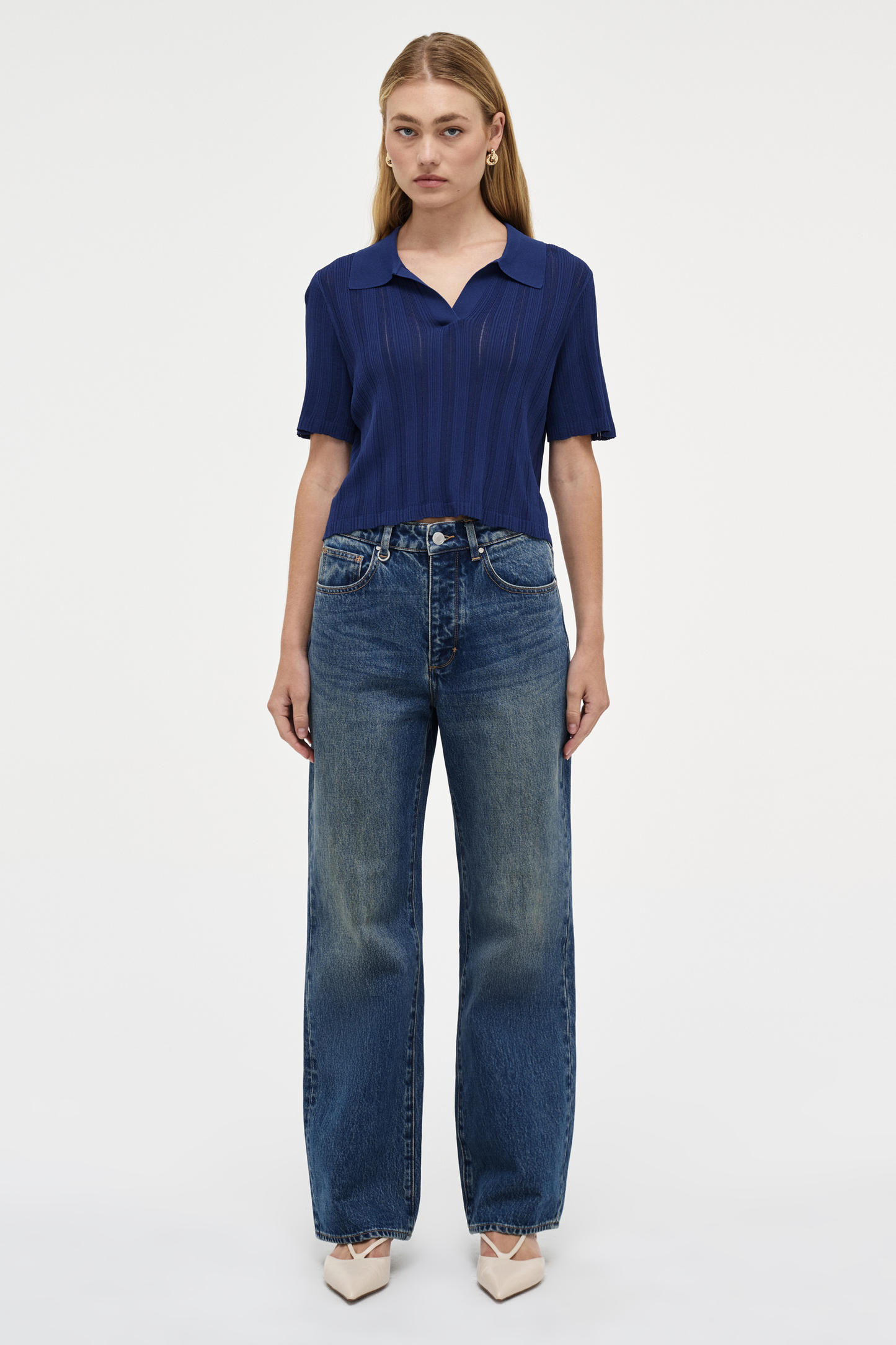 Opal Knit Polo - Blue
