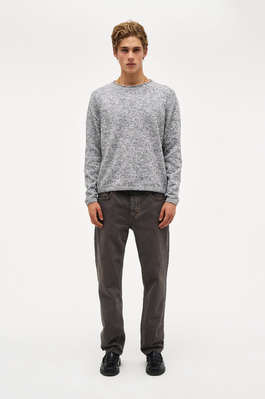 Chain Knit Crew - Ash Grey