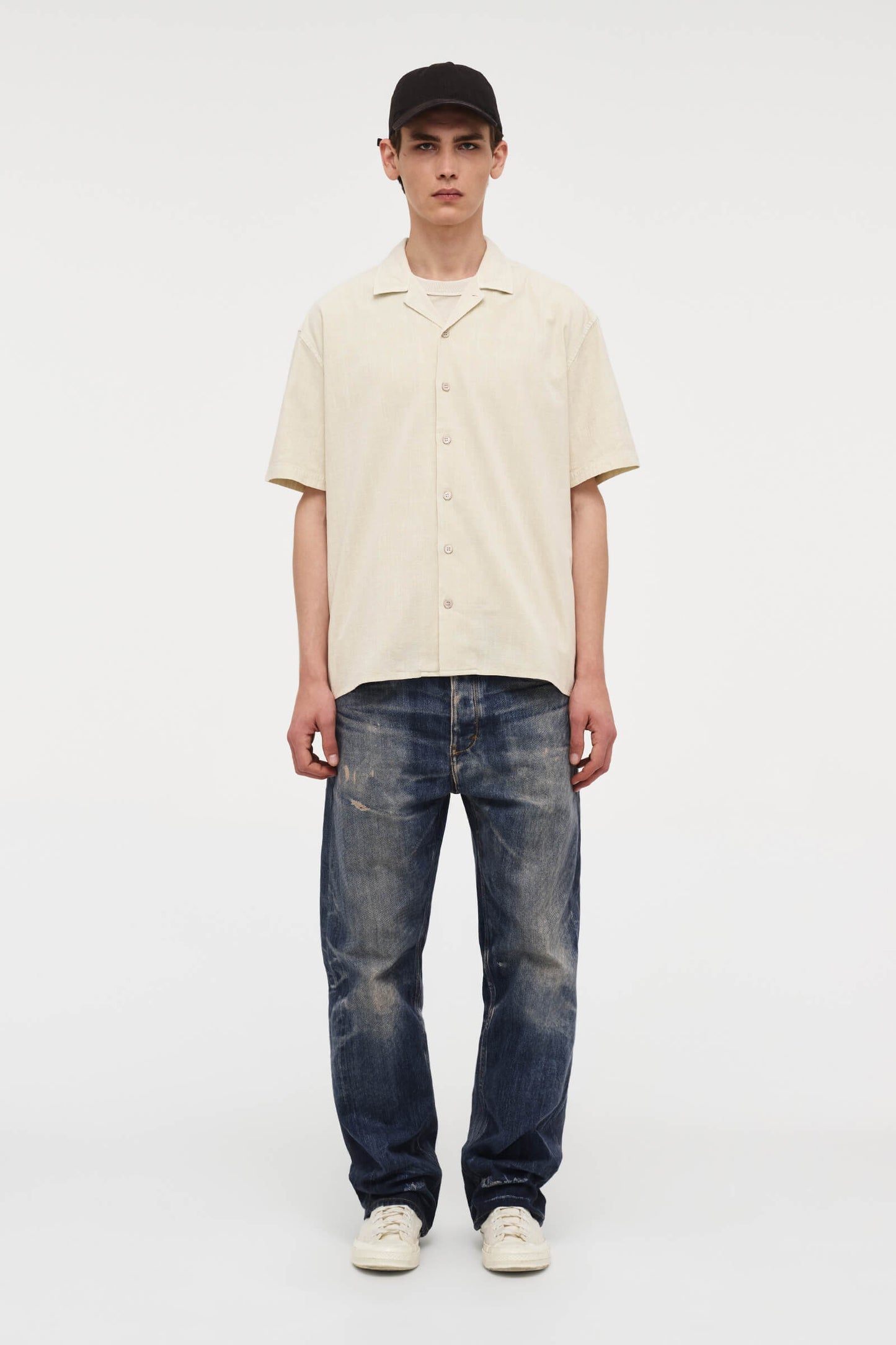 Cotton Crepe SS Shirt - Vintage White