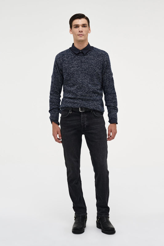 Chain Knit Crew - Navy