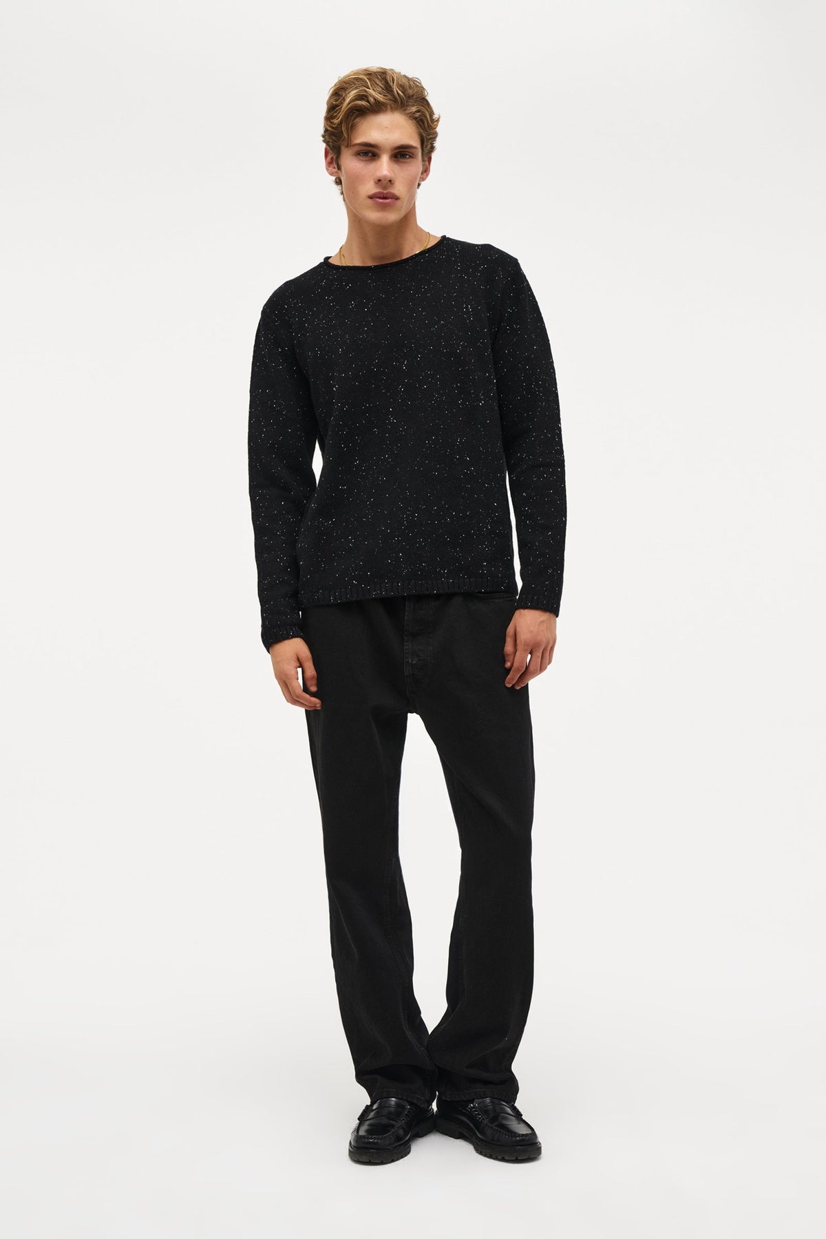 Chain Knit Crew - Black
