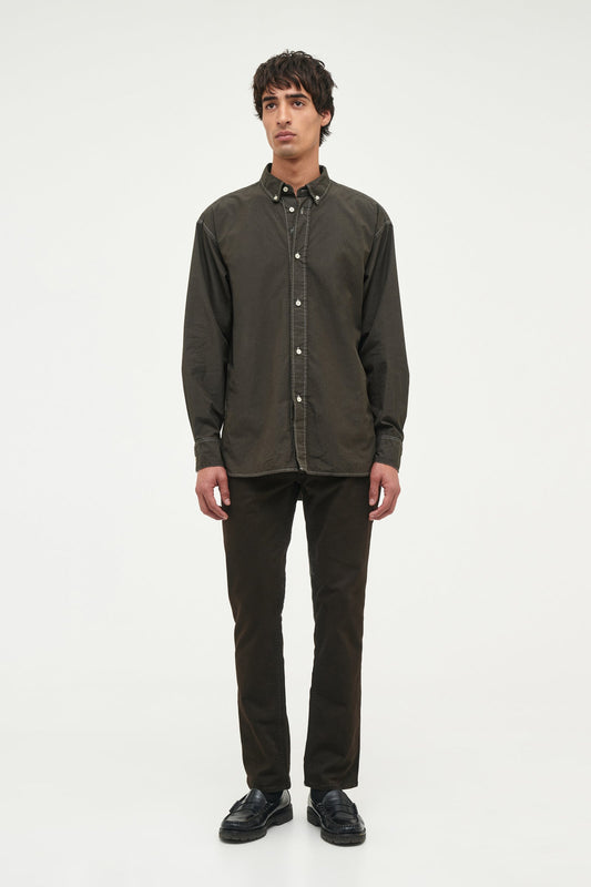 Relaxed Fit Shirt Over Dyed - Worn Military