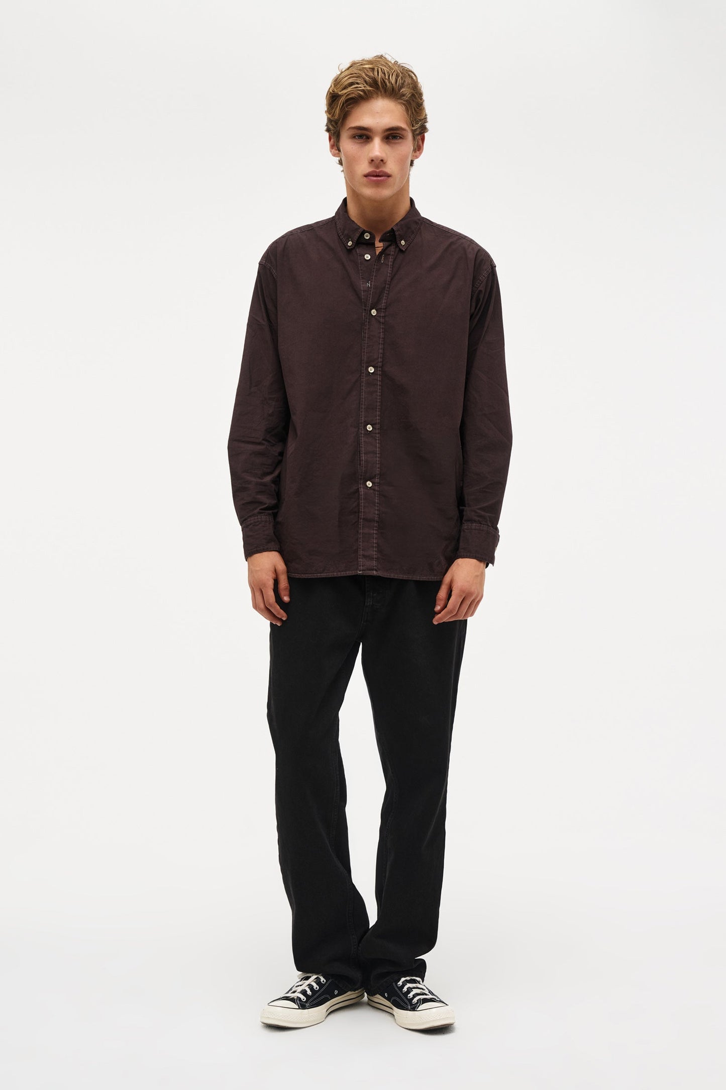 Relaxed Fit Shirt Over Dyed - Chocolate