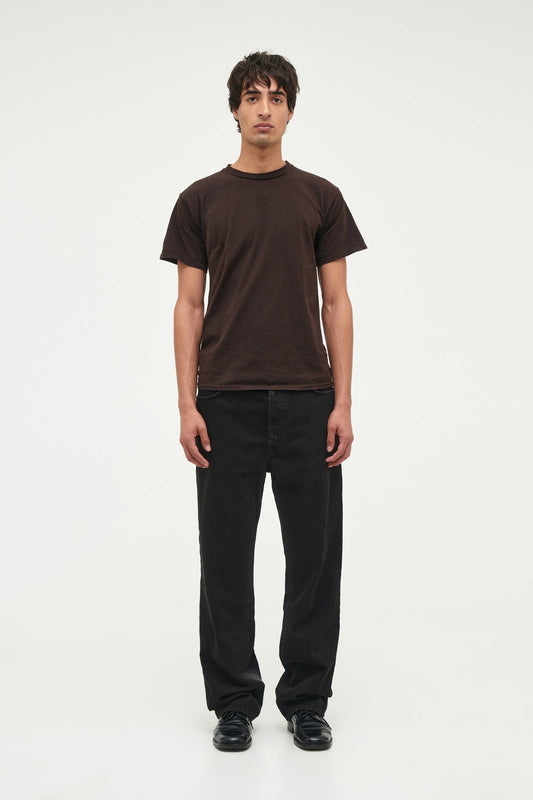 Over Dyed Circular Knit Tee - Chocolate