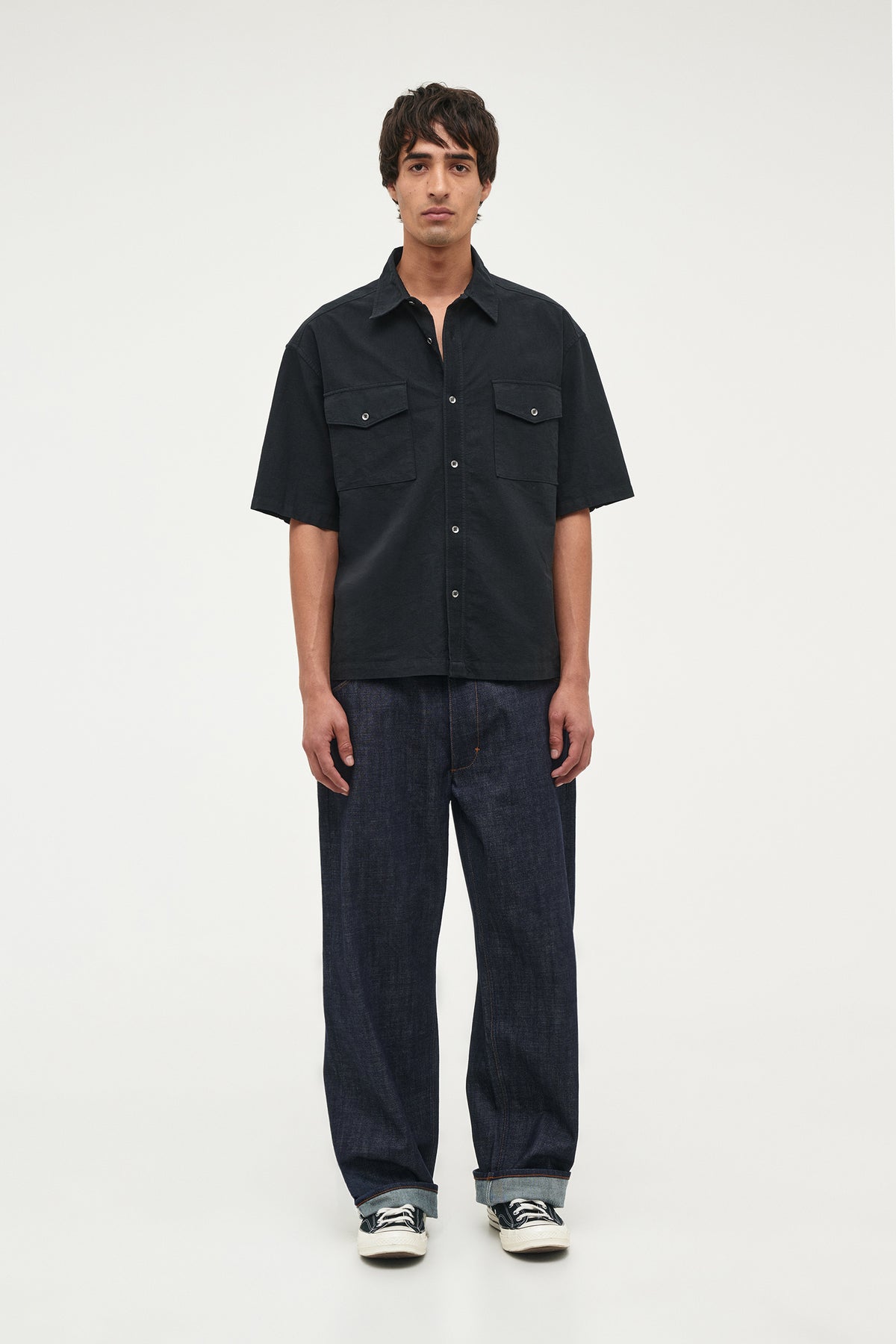 N05 Ss Utility Shirt - Washed Black