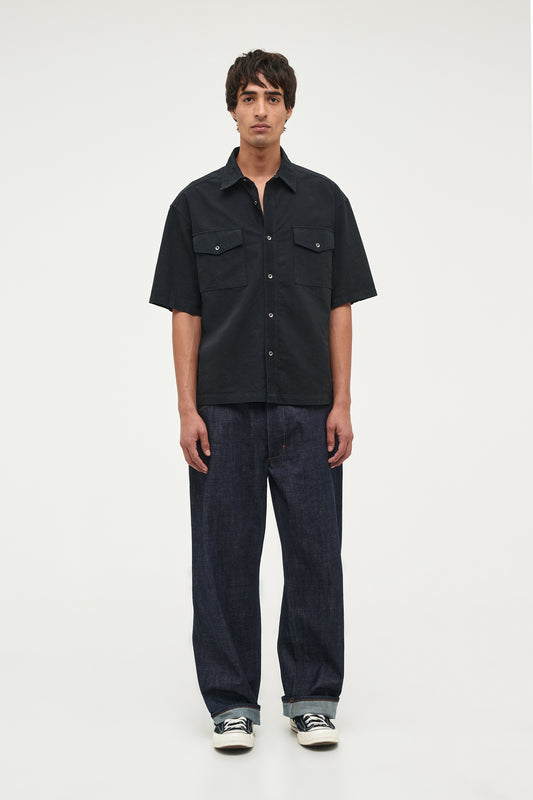 N05 Ss Utility Shirt - Washed Black