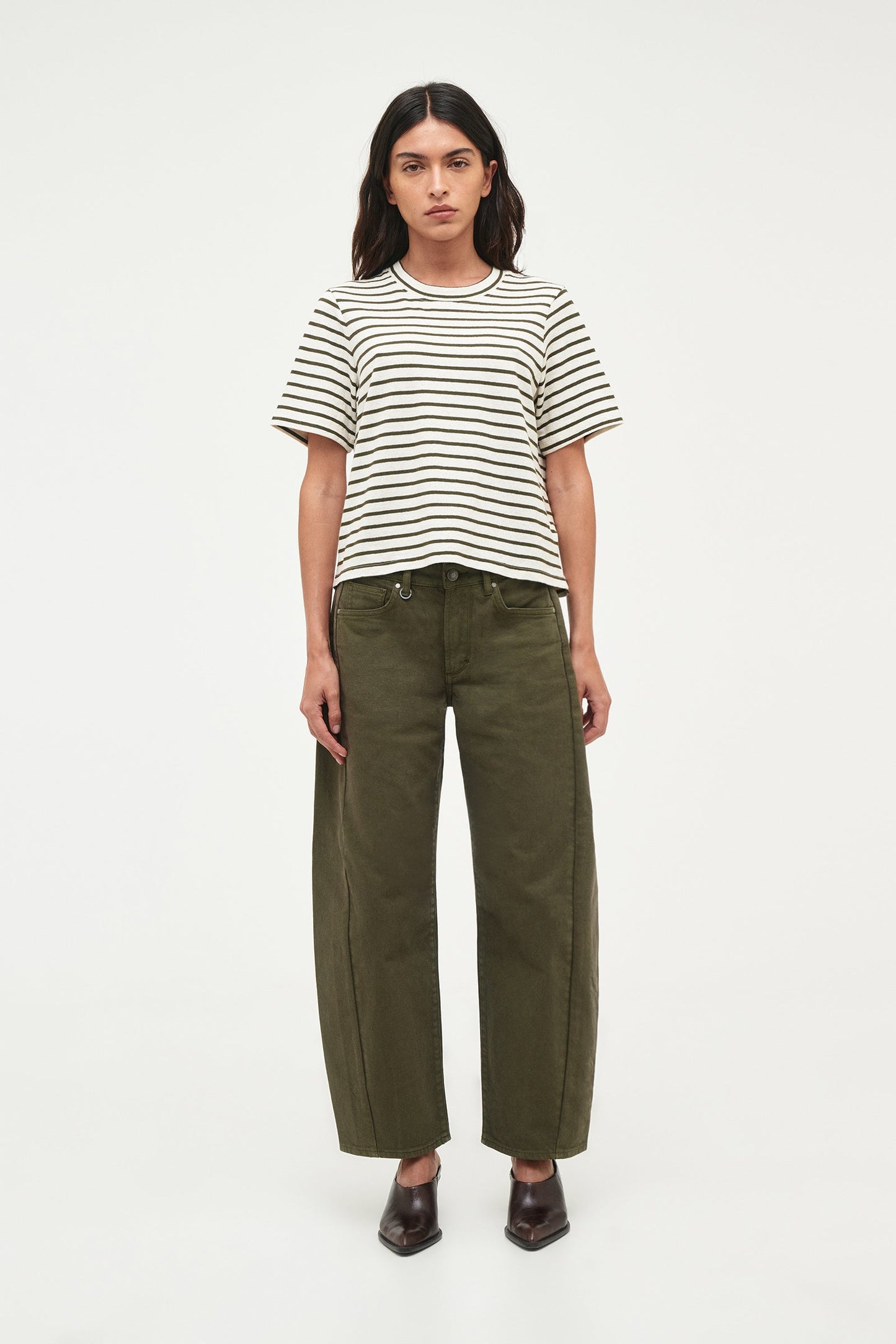 Resort Stripe Juno Tee - Military Stripe