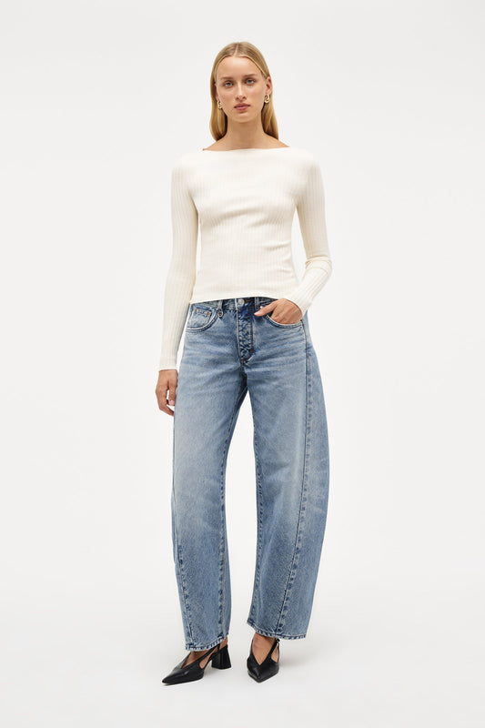 Jamie Knit Ls Top - Cream