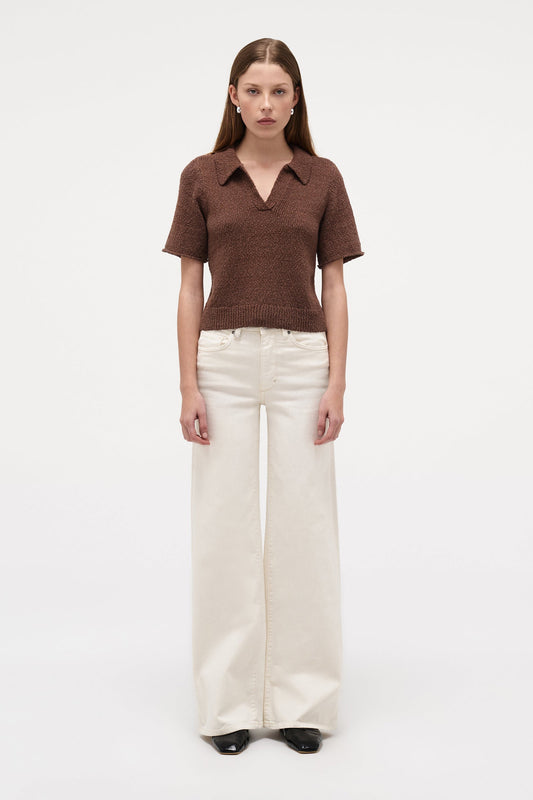 Cecil Knit Polo - Espresso