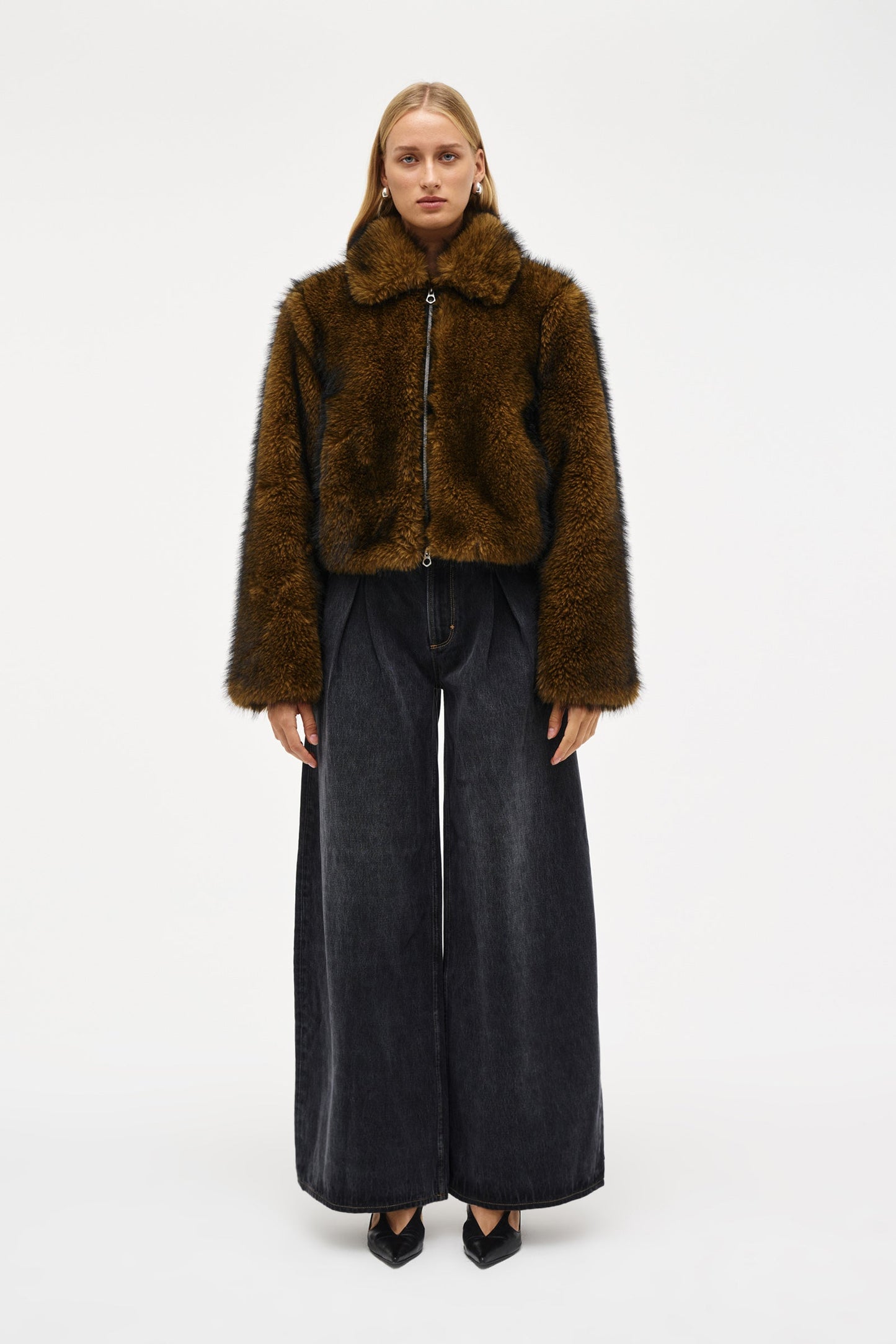 Faux Fur Jacket - Honey