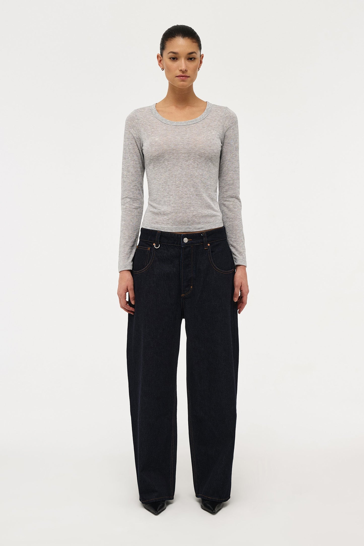 Girlfriend Longsleeve - Grey Marle
