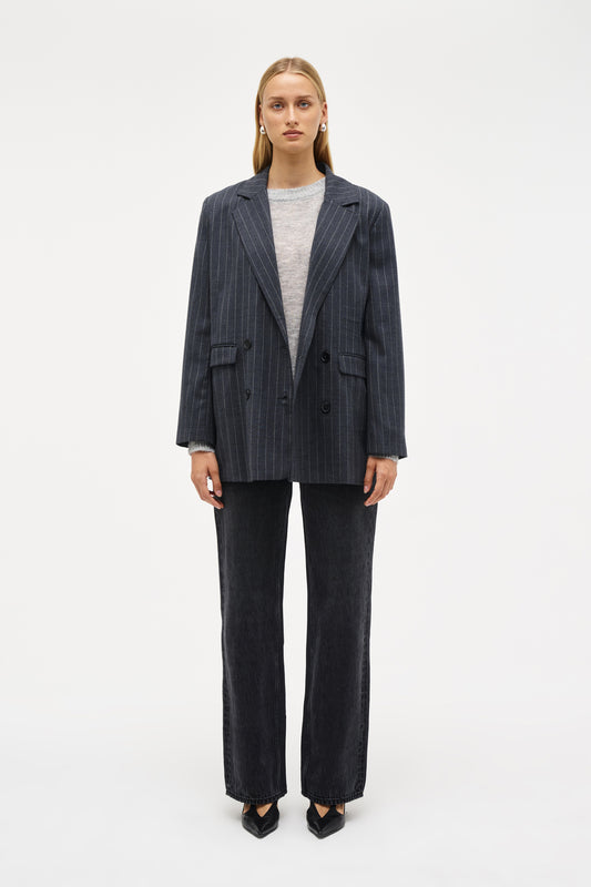 Tribeca Blazer Pinstripe - Charcoal
