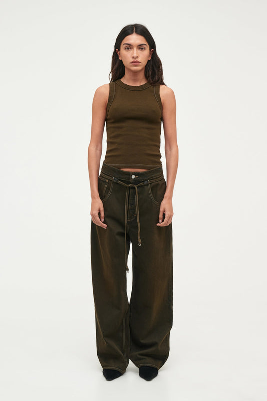 Jonesy Singlet Over Dyed - Worn Military