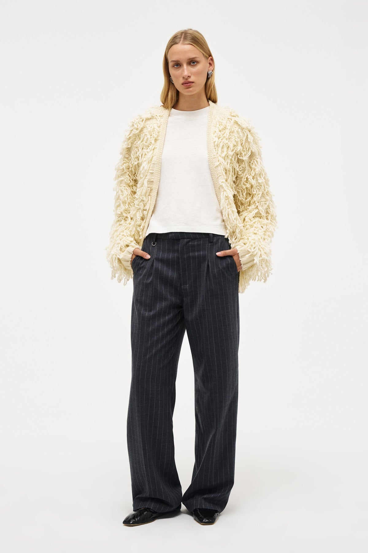 Shaggy Cardigan - Cream