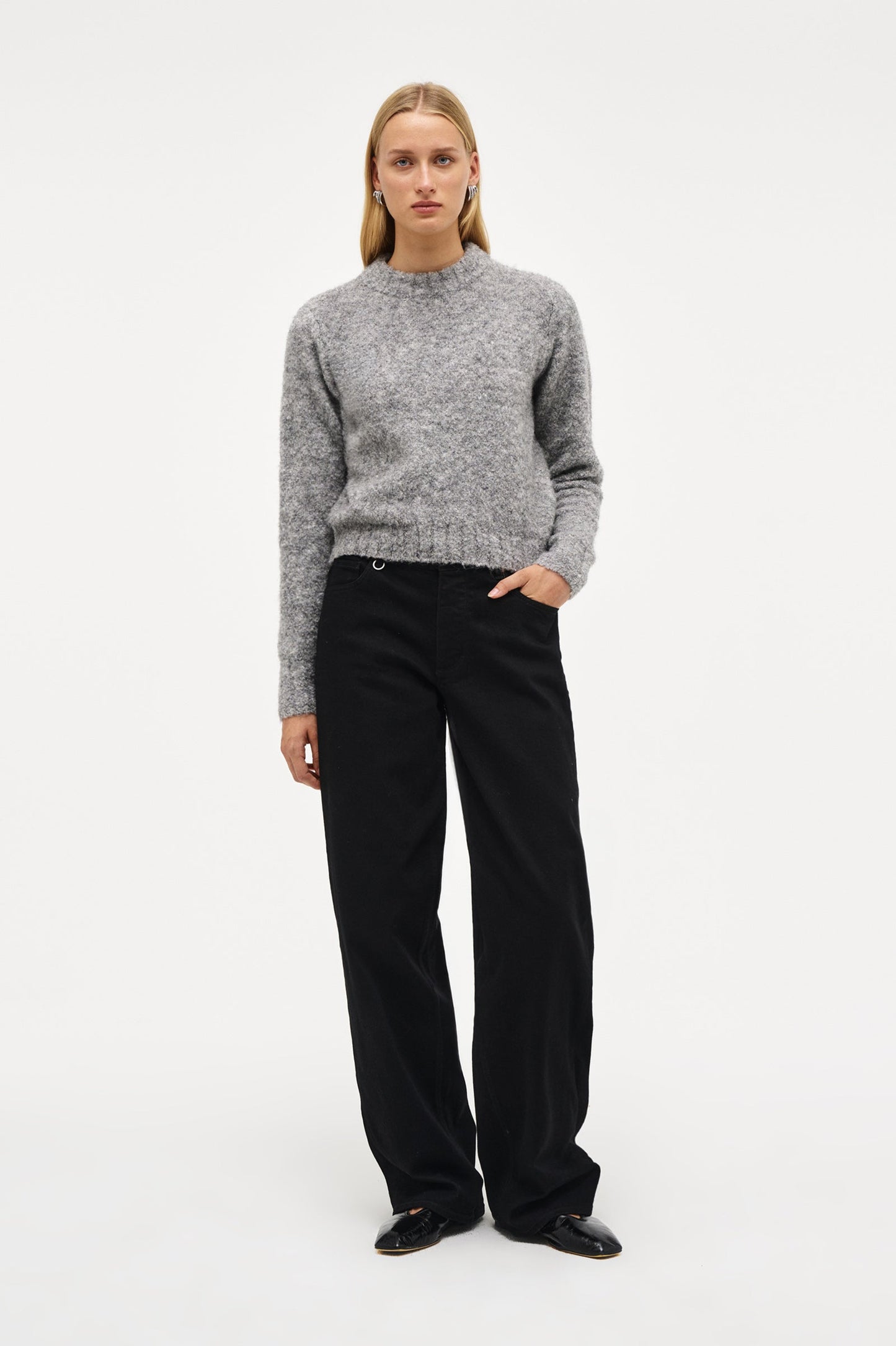 Boucle Crew - Charcoal Marle