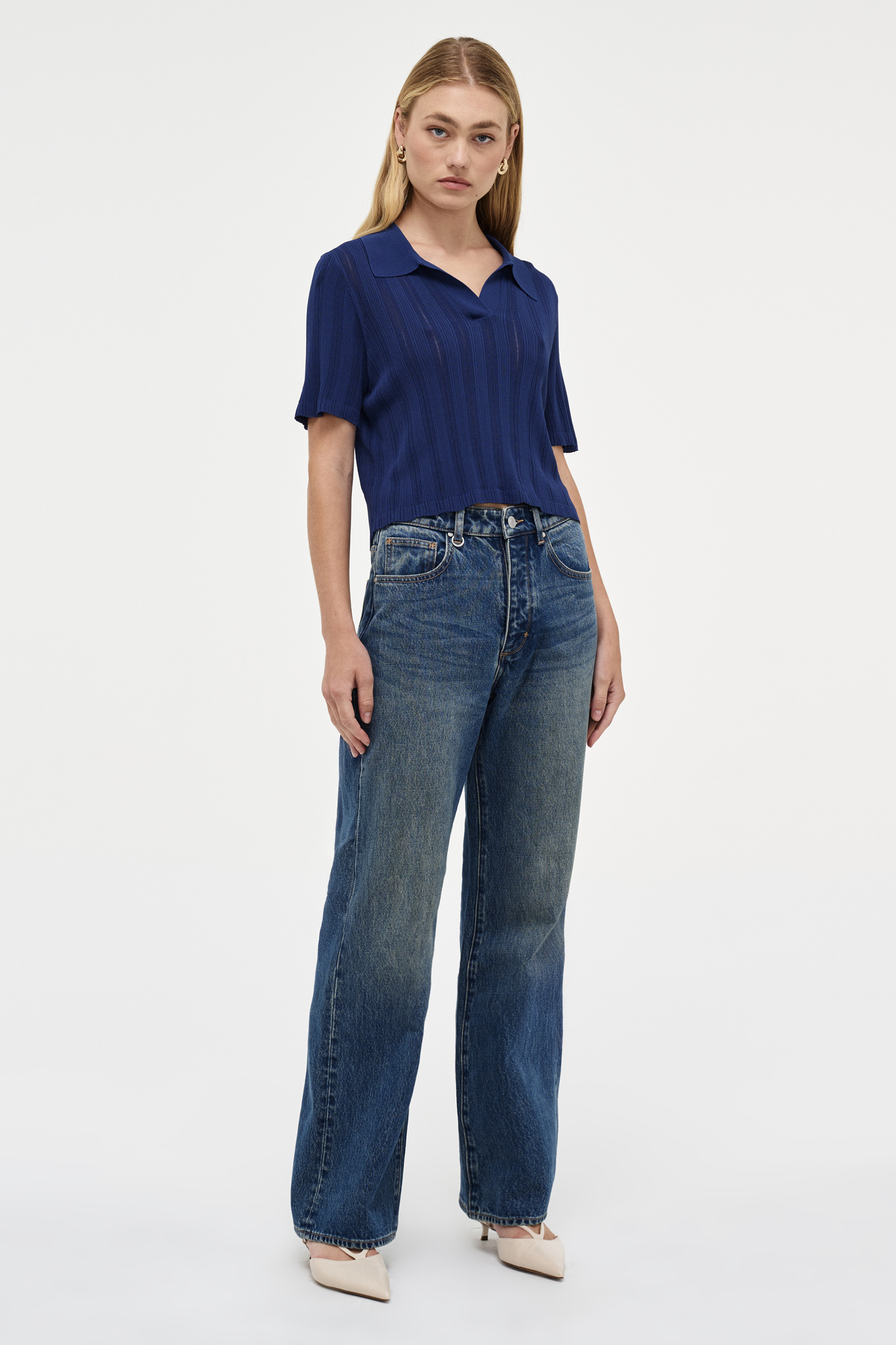 Opal Knit Polo - Blue