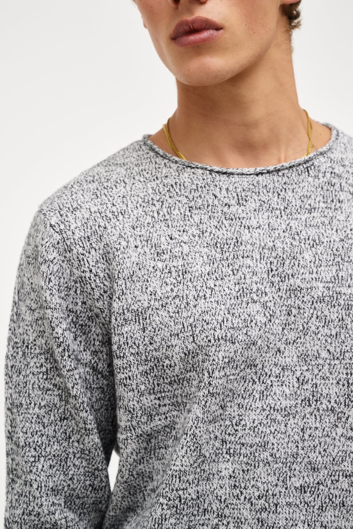 Chain Knit Crew - Ash Grey