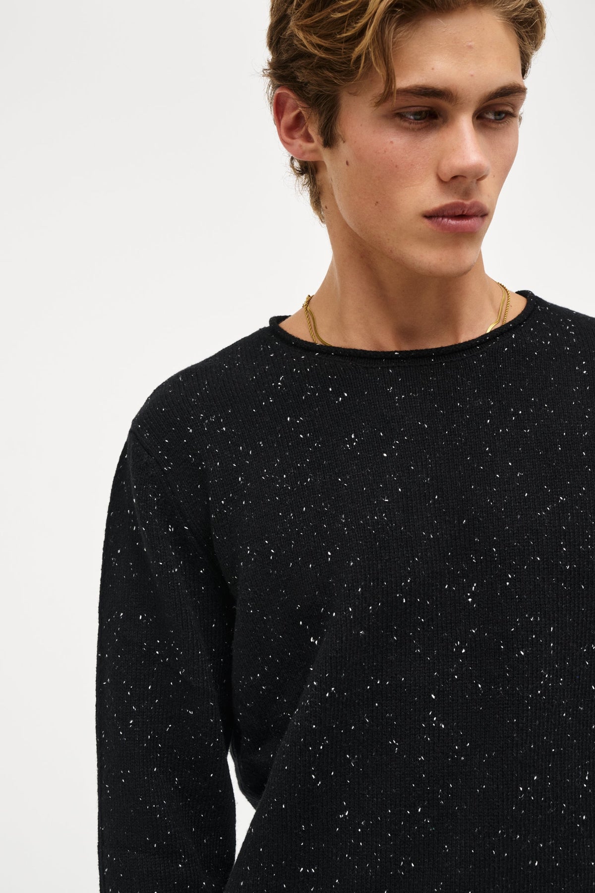 Chain Knit Crew - Black