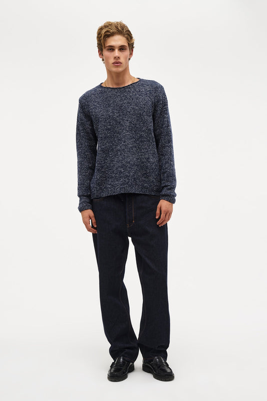 Chain Knit Crew - Navy