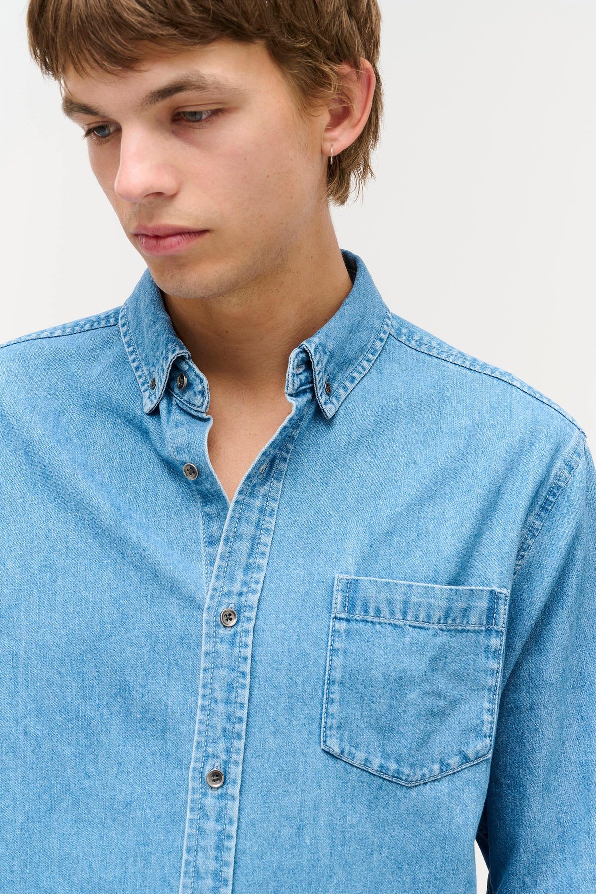Regular Fit Denim Shirt - Mid Indigo
