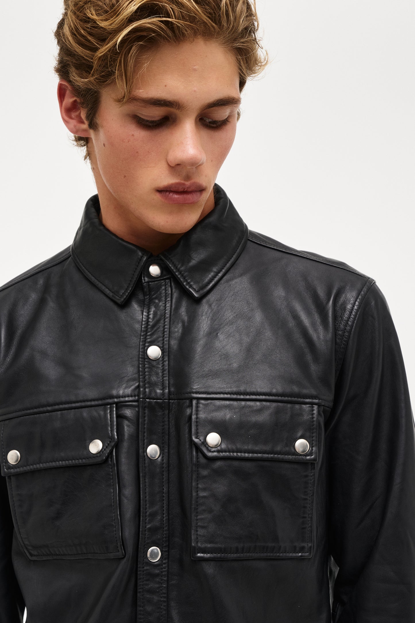 Johnny Leather Shirt - Black