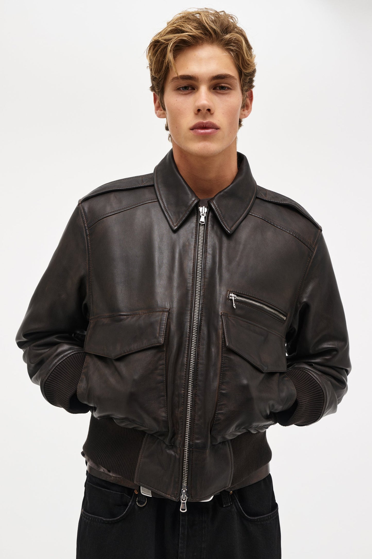 Ranger Leather Bomber - Brown