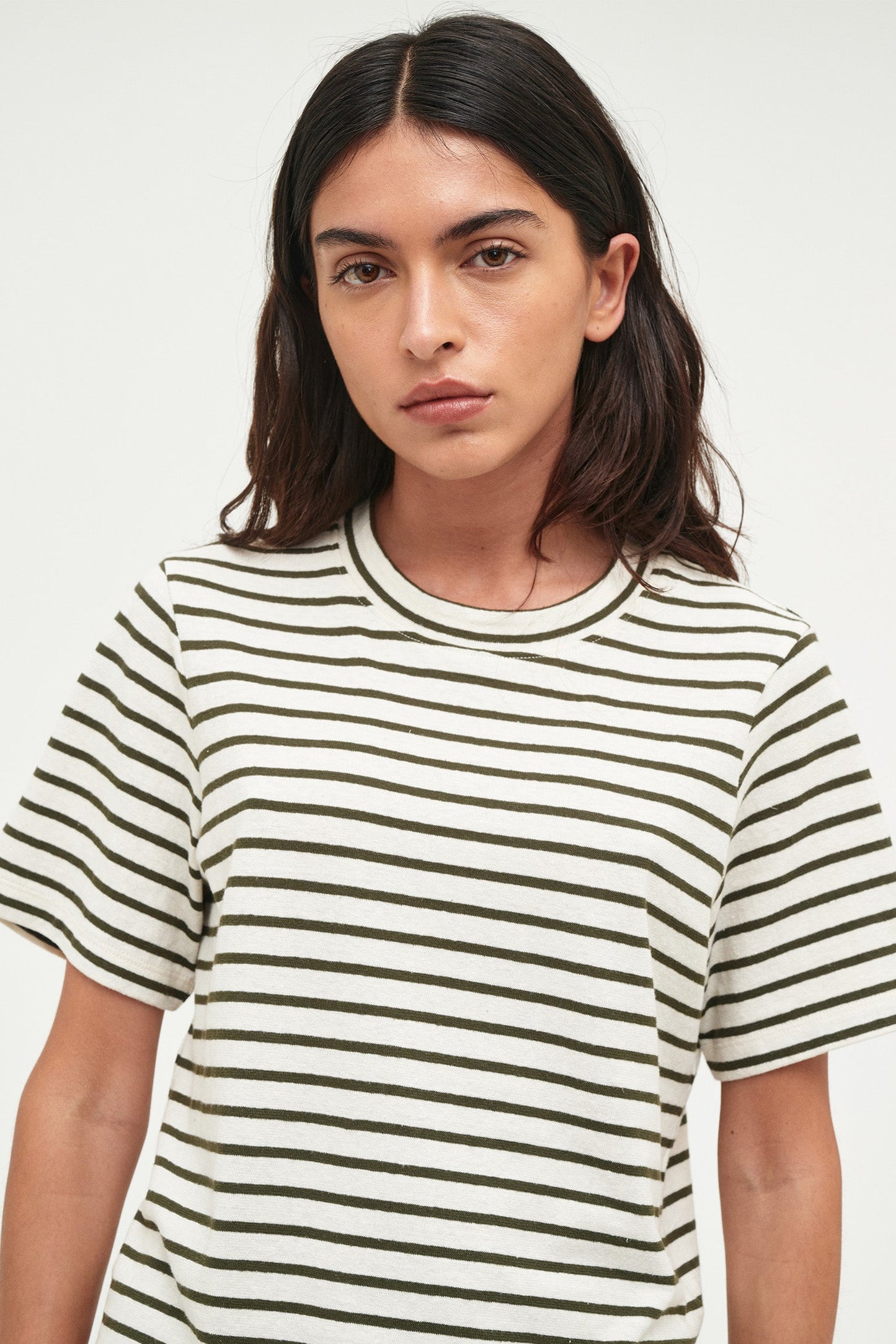Resort Stripe Juno Tee - Military Stripe