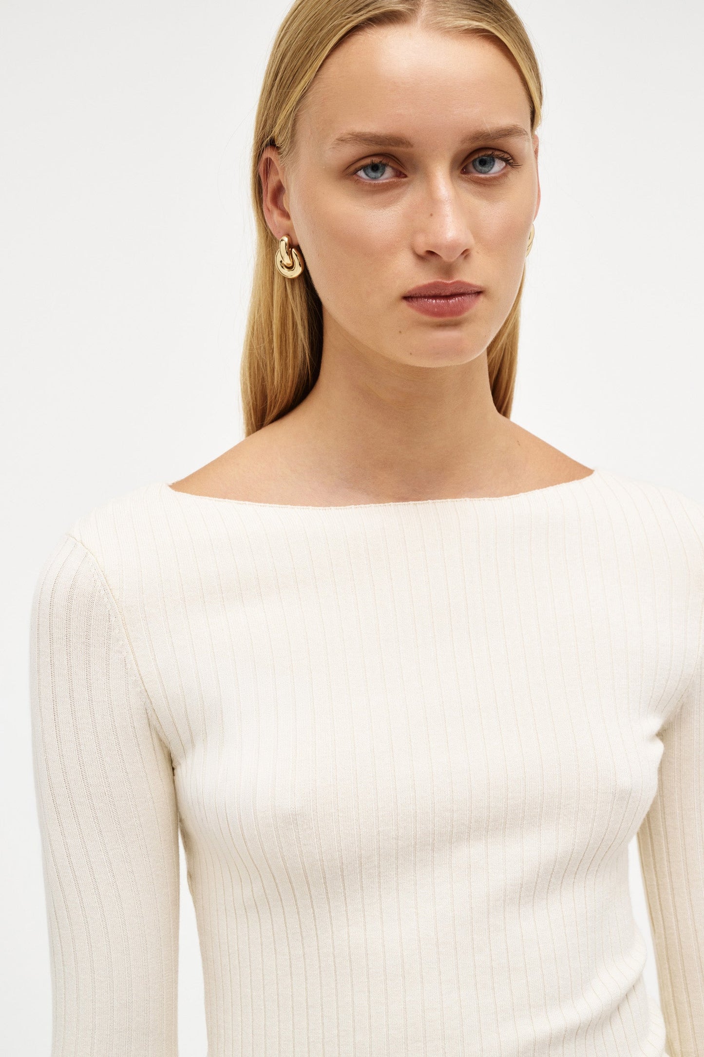 Jamie Knit Ls Top - Cream