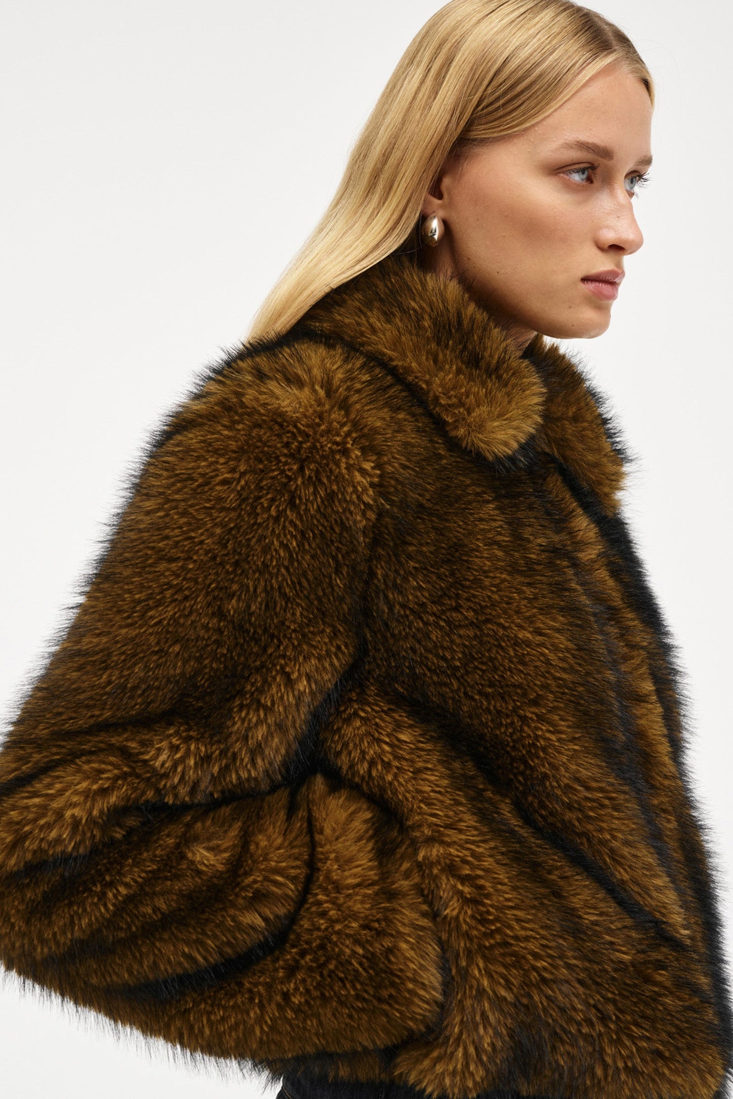 Faux Fur Jacket - Honey