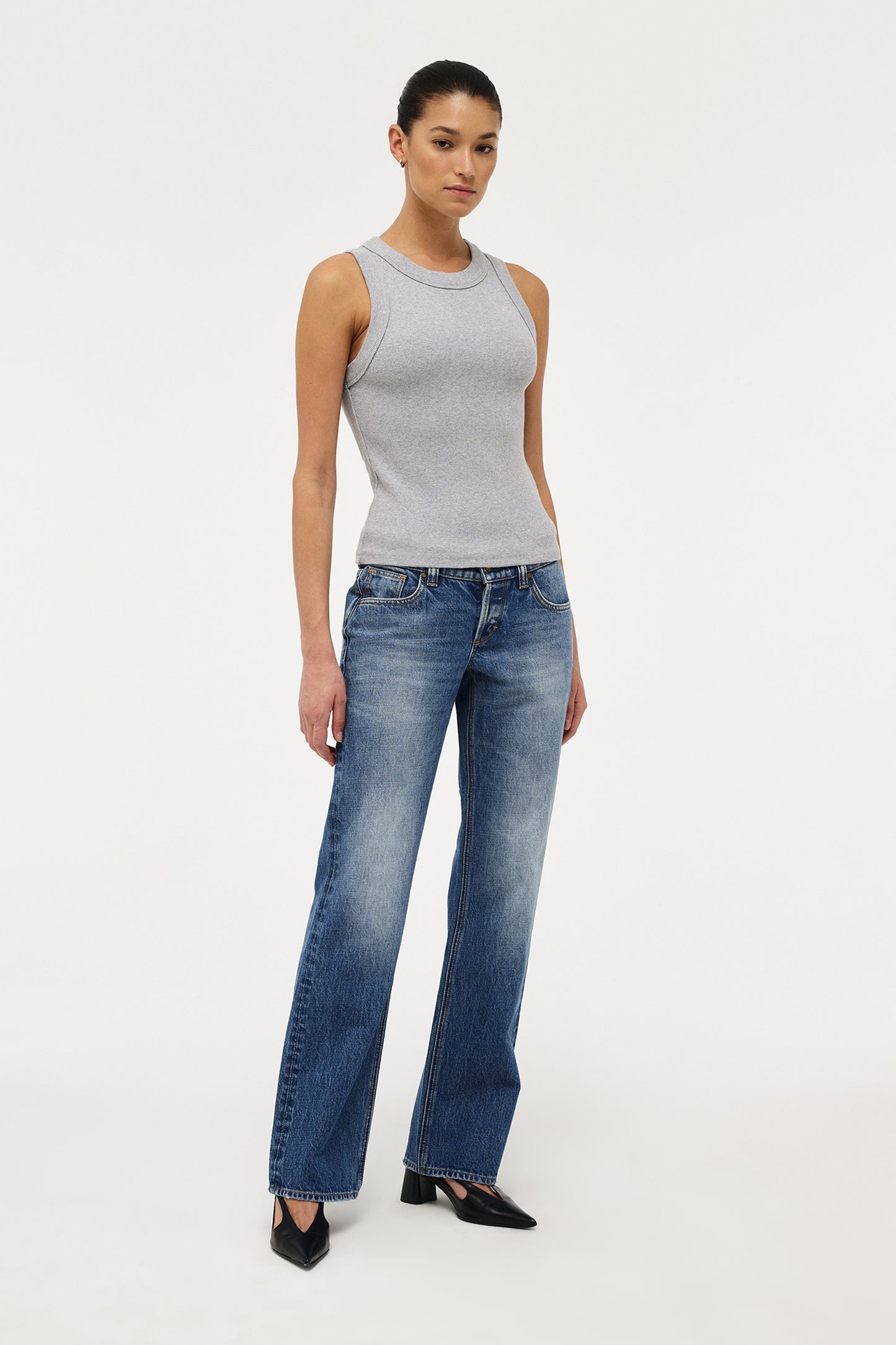 Jonesy Singlet - Grey Marle