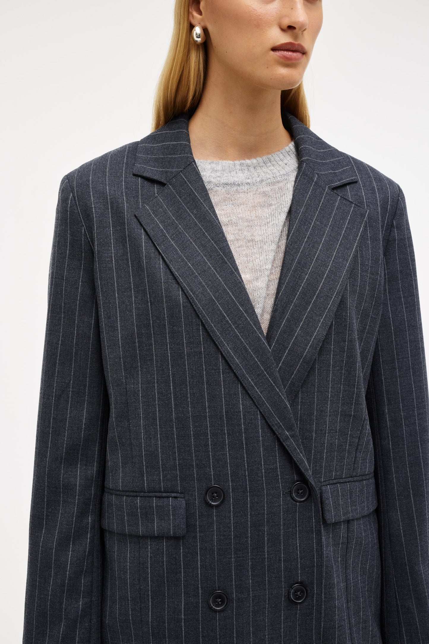 Tribeca Blazer Pinstripe - Charcoal