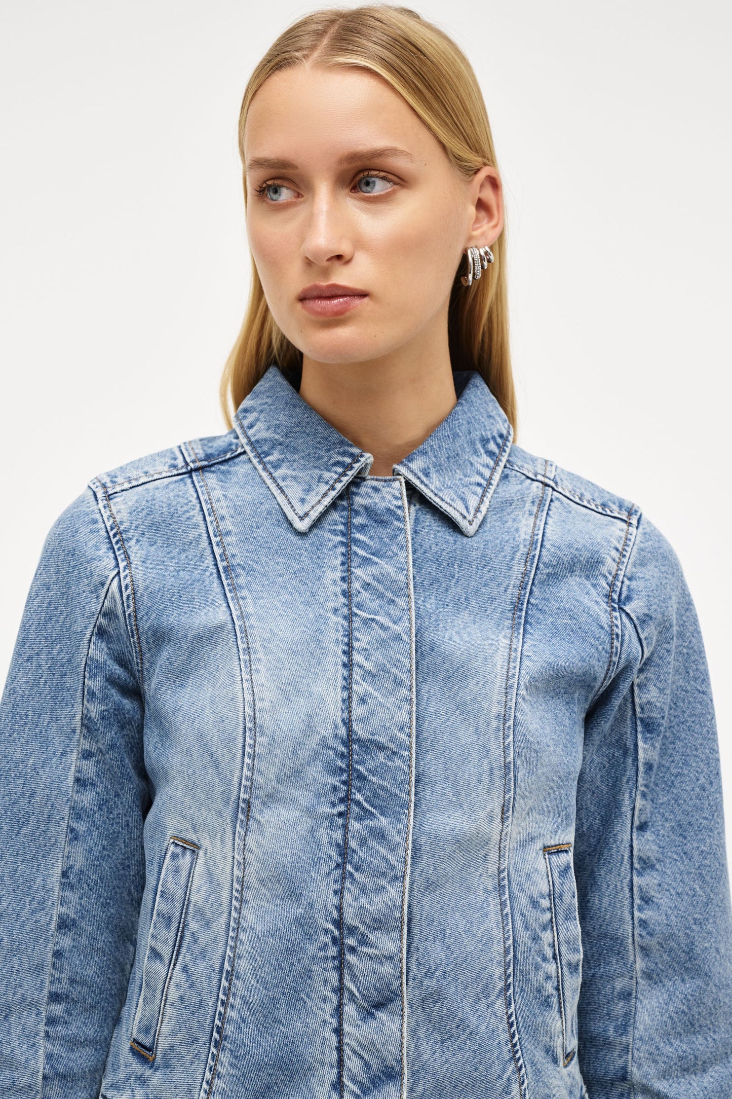 Bias Cut Denim Jacket