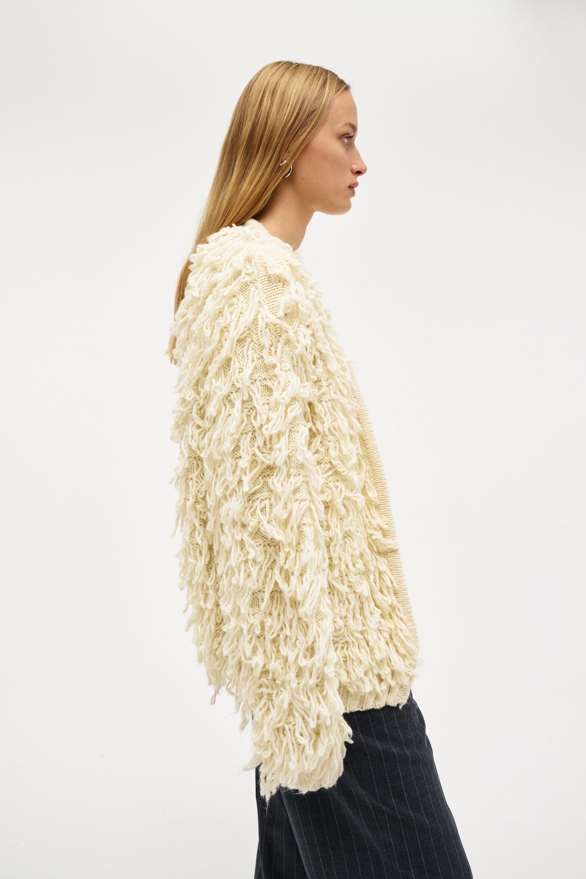 Shaggy Cardigan - Cream
