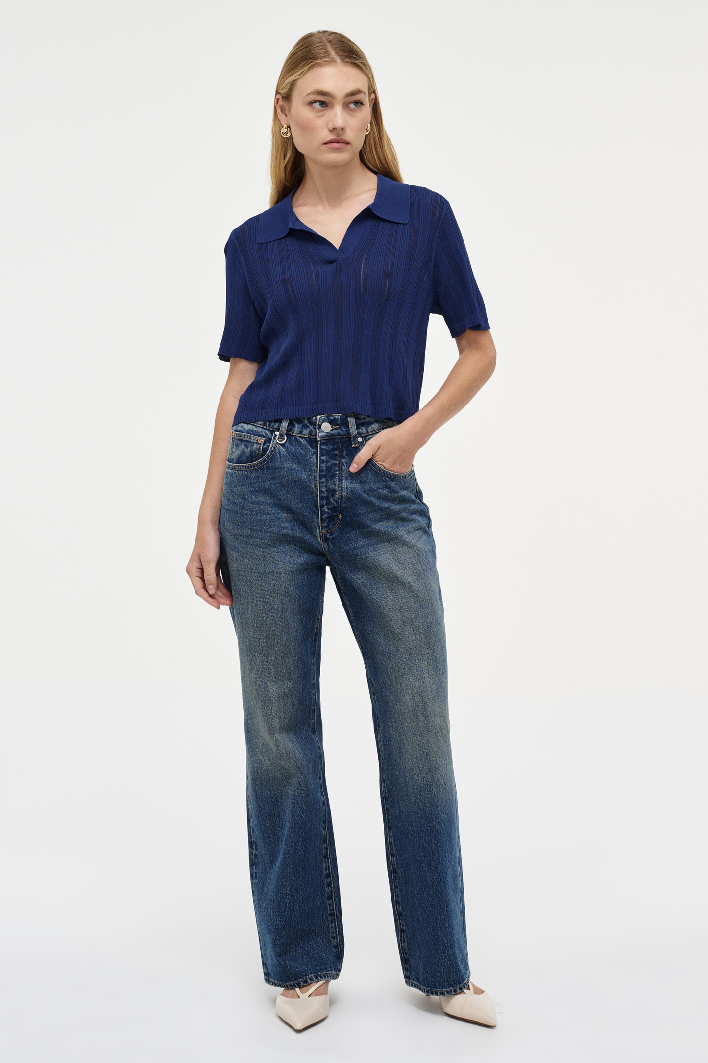 Opal Knit Polo - Blue