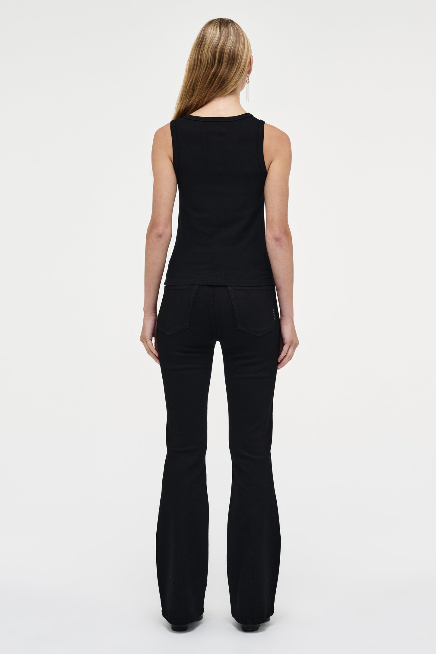 AM Ribbed Singlet - Black