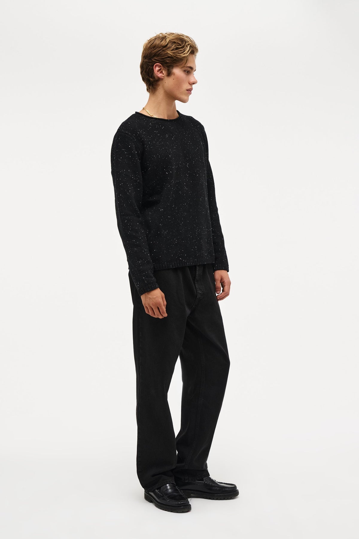 Chain Knit Crew - Black