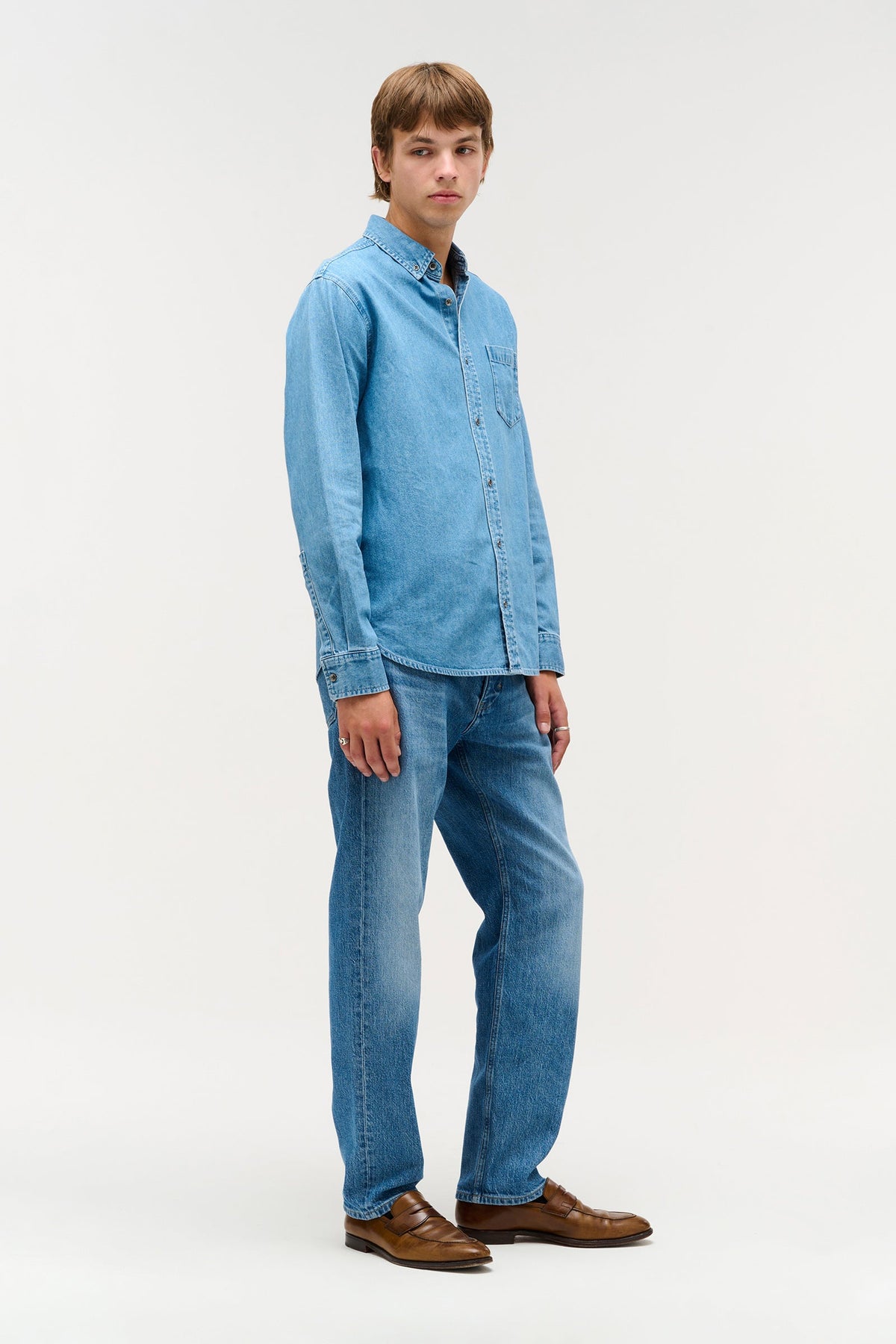 Regular Fit Denim Shirt - Mid Indigo