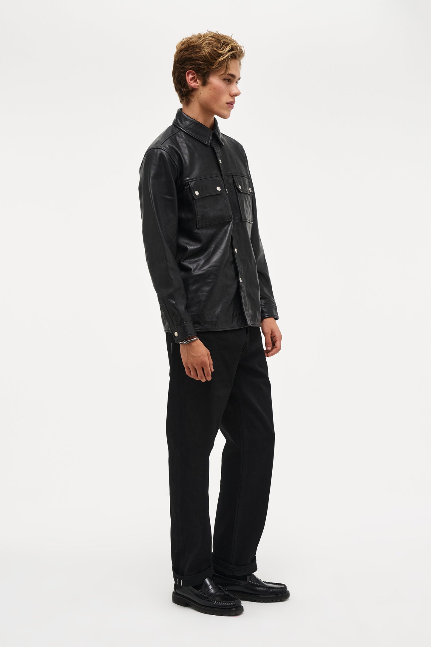 Johnny Leather Shirt - Black
