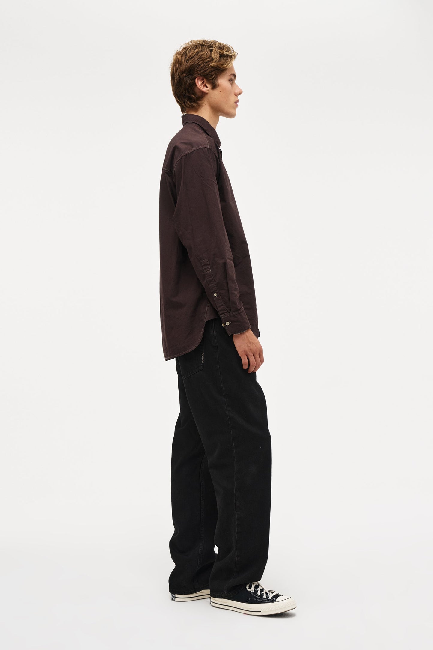 Relaxed Fit Shirt Over Dyed - Chocolate