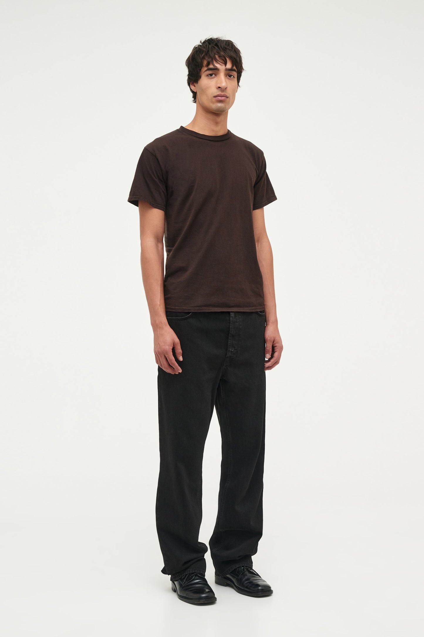 Over Dyed Circular Knit Tee - Chocolate
