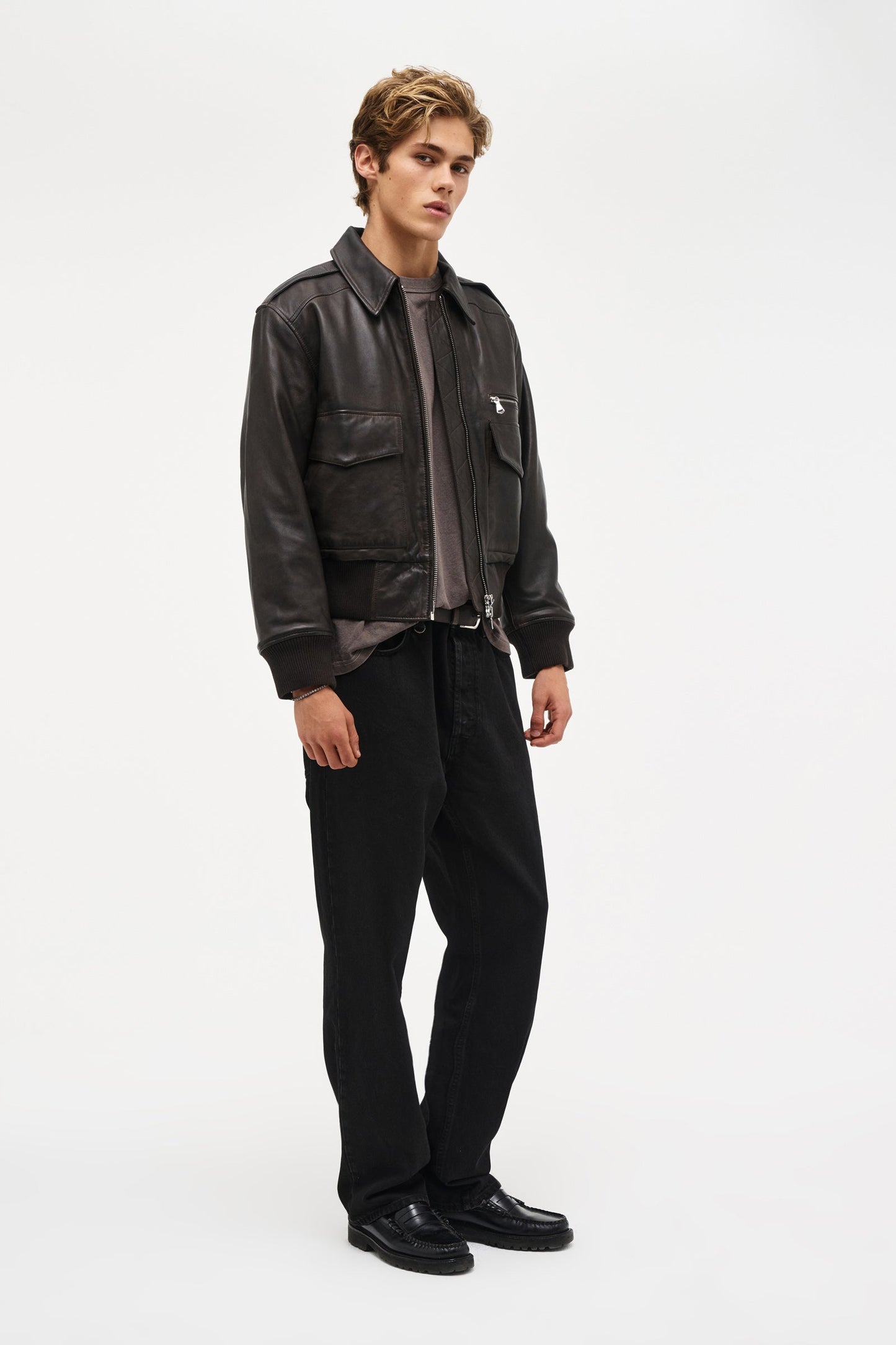 Ranger Leather Bomber - Brown