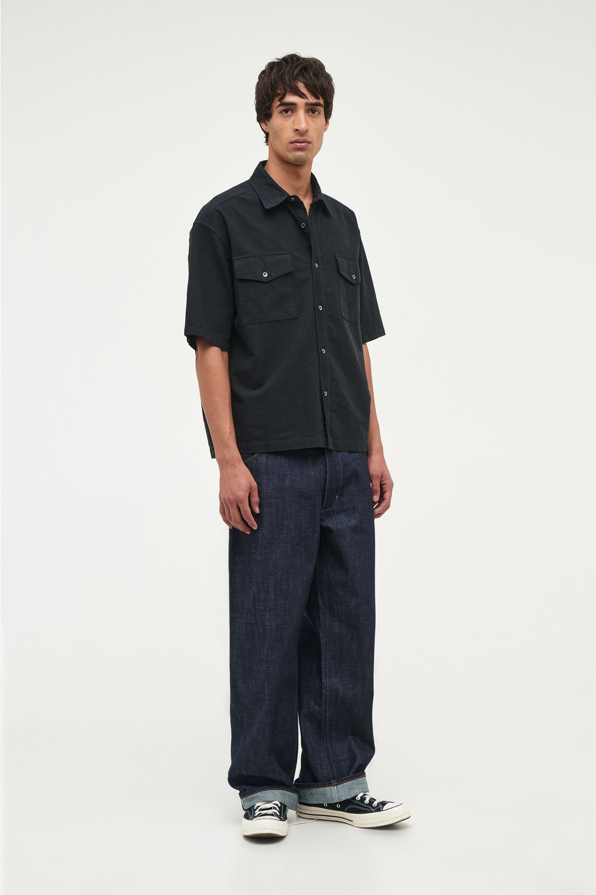 N05 Ss Utility Shirt - Washed Black