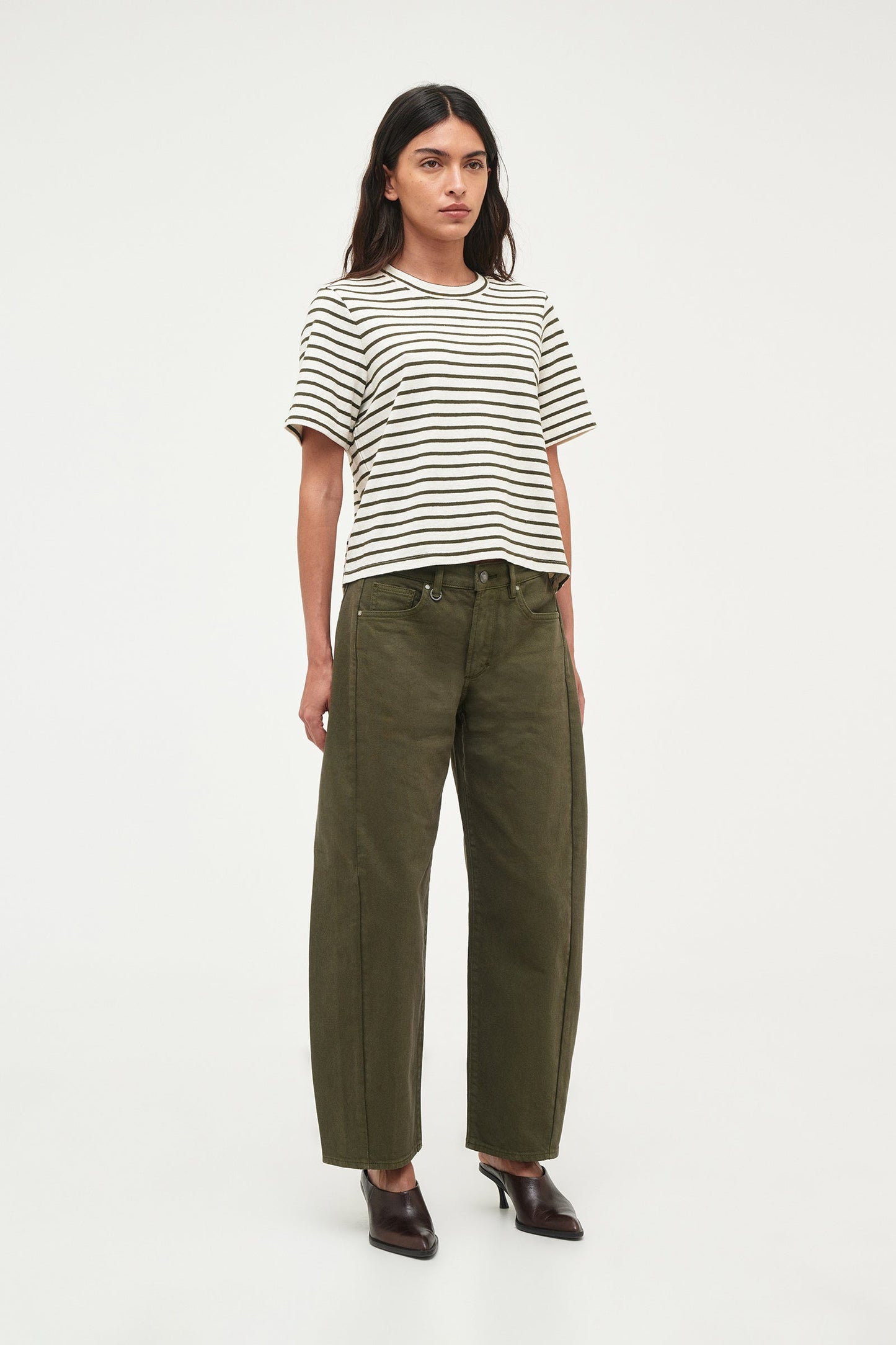 Resort Stripe Juno Tee - Military Stripe