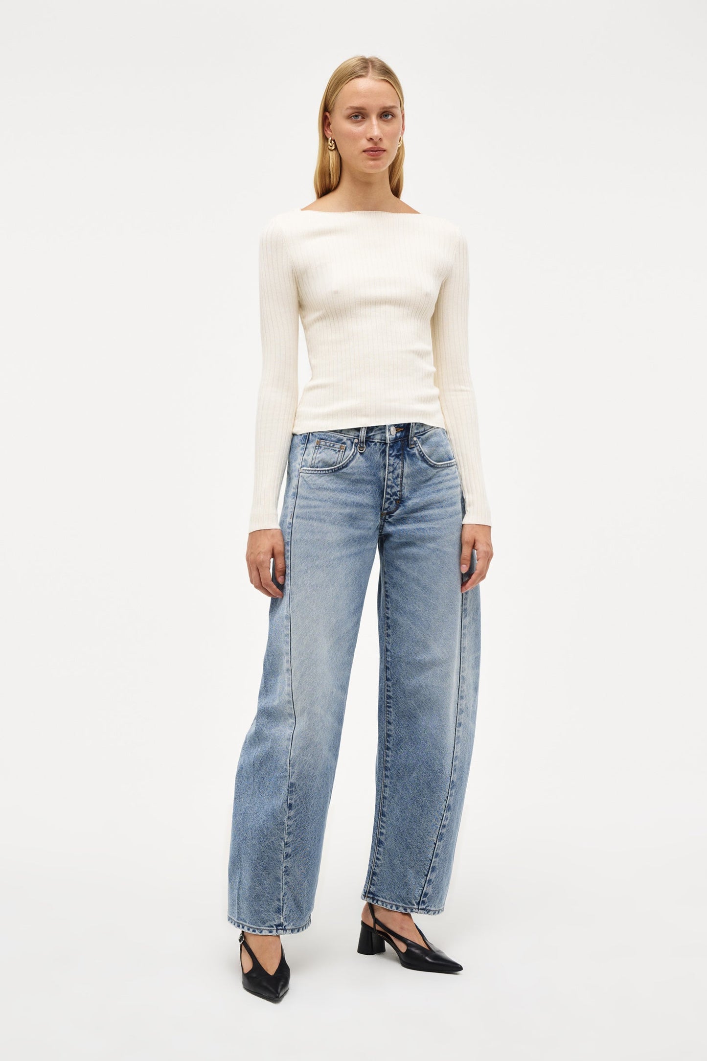 Jamie Knit Ls Top - Cream
