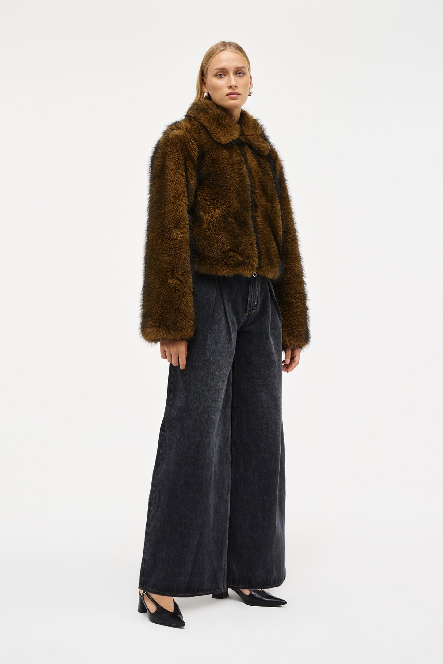 Faux Fur Jacket - Honey