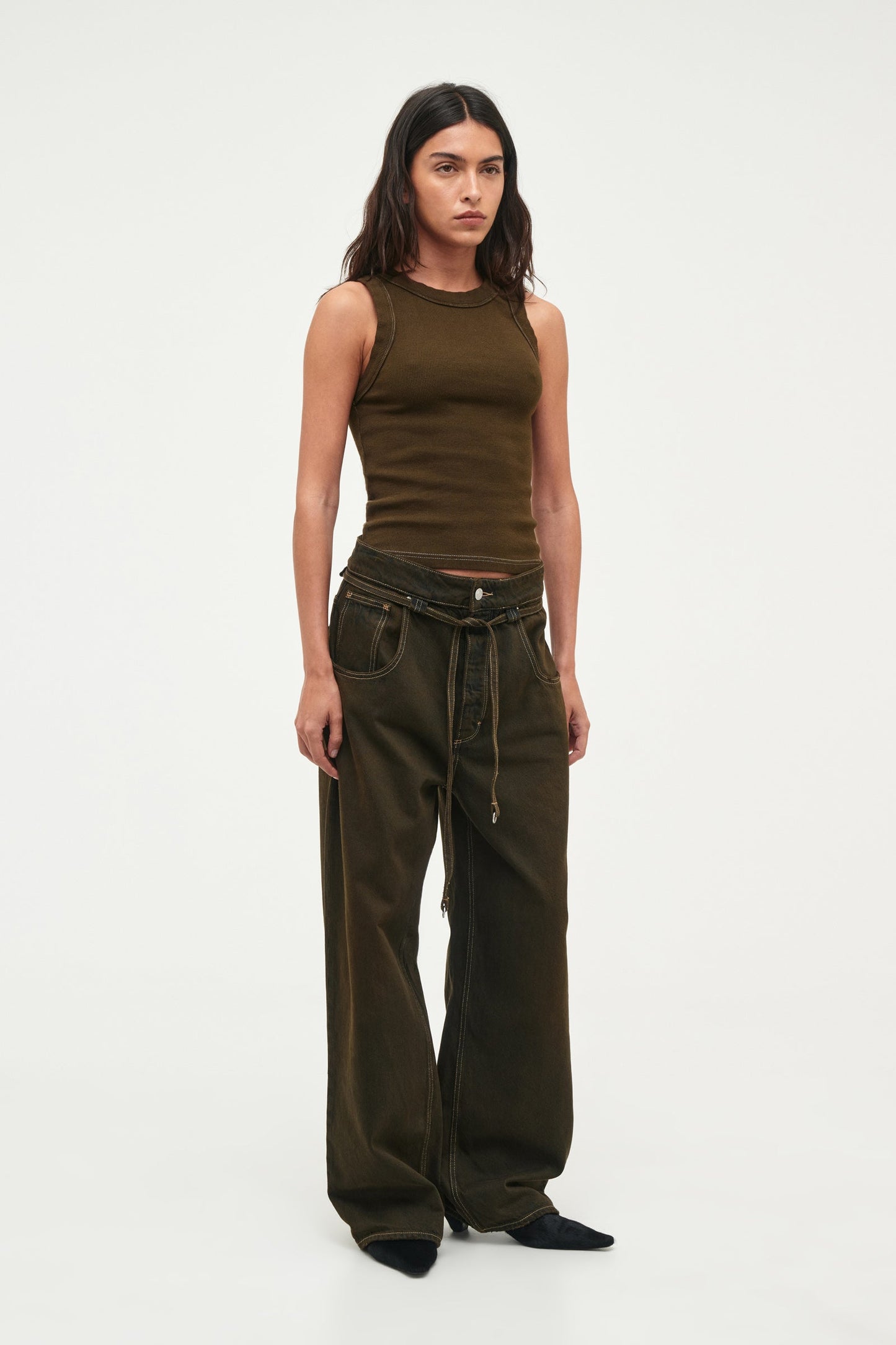 Jonesy Singlet Over Dyed - Worn Military